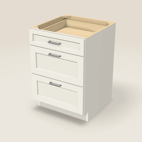 24" 3-Drawer Base — Champagne, 3D picture