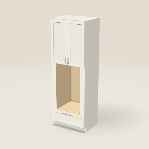 33" Oven Cabinet with Microwave Opening — 96" High — Champagne, 3D picture
