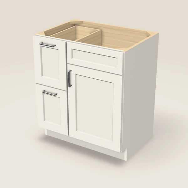 30" Vanity with Drawers Left — Champagne, 3D picture