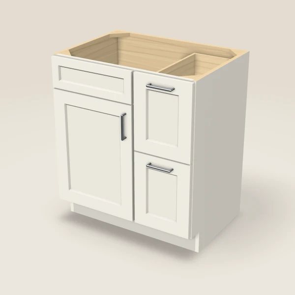 30" Vanity with Drawers Right — Champagne, 3D picture