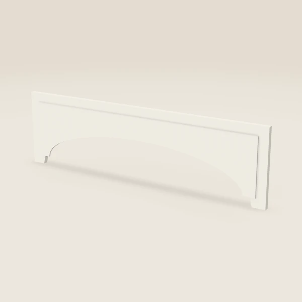 42" Arched Raised-Panel Valance — 12" to 8" High — Champagne, 3D picture