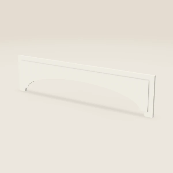 48" Arched Raised-Panel Valance — 12" to 8" High — Champagne, 3D picture