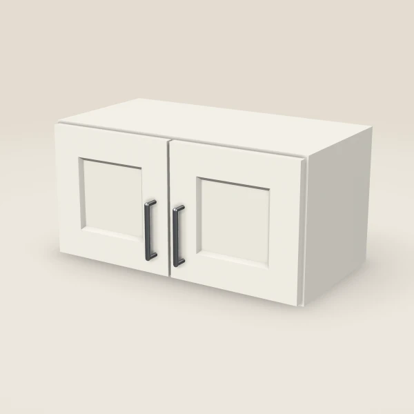 24" Wall Cabinet — 12" High, Double Door — Champagne, 3D picture