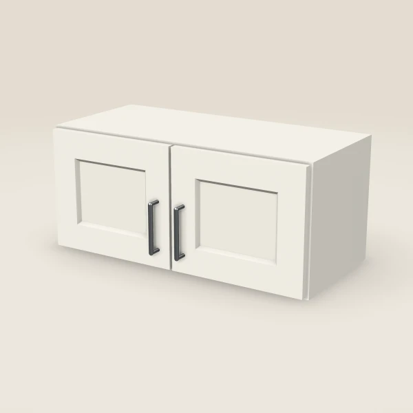27" Wall Cabinet — 12" High, Double Door — Champagne, 3D picture