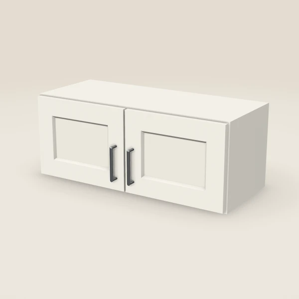 30" Wall Cabinet — 12" High, Double Door — Champagne, 3D picture