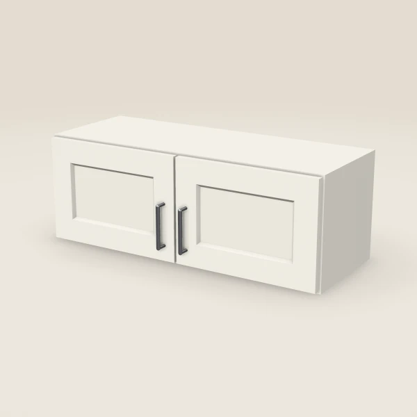 33" Wall Cabinet — 12" High, Double Door — Champagne, 3D picture