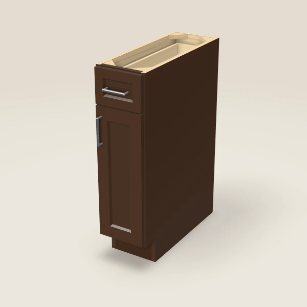 9" Base Cabinet — Espresso Shaker, 3D picture