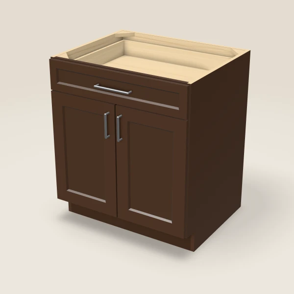 30" Base Cabinet — Espresso Shaker, 3D picture