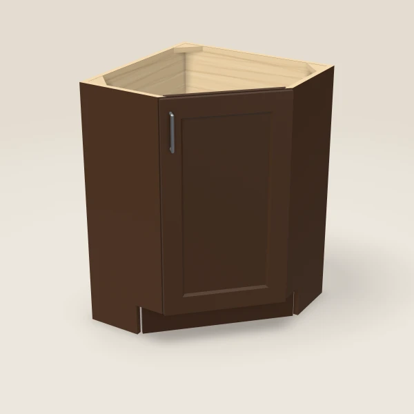 24" Base End Angle Cabinet — Espresso Shaker, 3D picture
