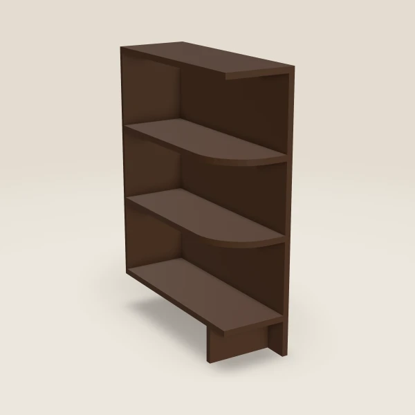 9" Base End Open Shelf — Espresso Shaker, 3D picture