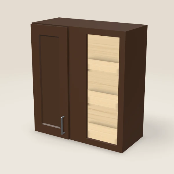 27" Wall Blind Corner — 30" High — Espresso Shaker, 3D picture