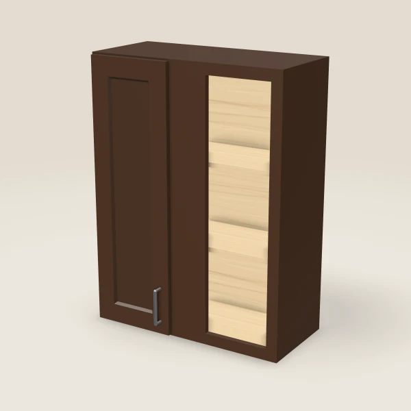 27" Wall Blind Corner — 36" High — Espresso Shaker, 3D picture