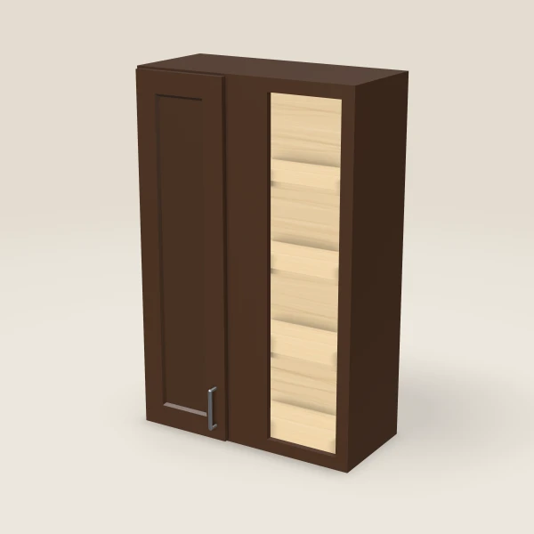 27" Wall Blind Corner — 42" High — Espresso Shaker, 3D picture
