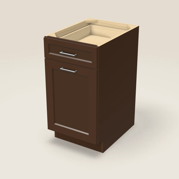 18" Double Waste Basket Base — Espresso Shaker, 3D picture
