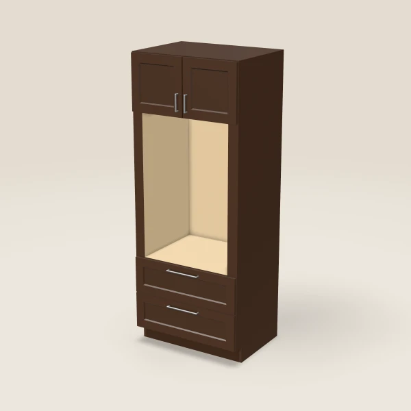 33" Oven Cabinet — 84" High — Espresso Shaker, 3D picture