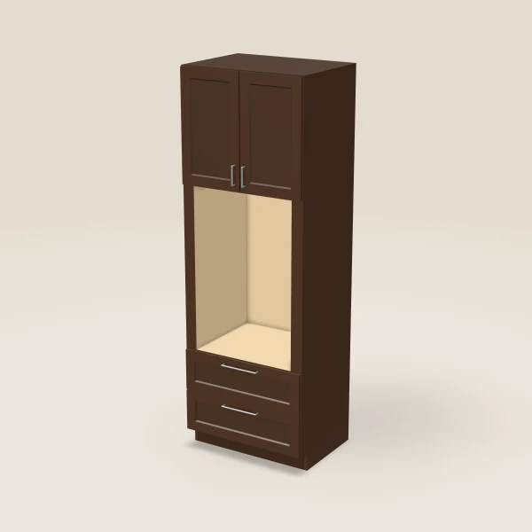 33" Oven Cabinet — 96" High — Espresso Shaker, 3D picture