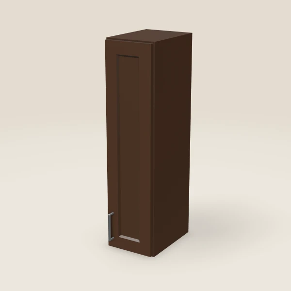9" Wall Cabinet — 36" High — Espresso Shaker, 3D picture