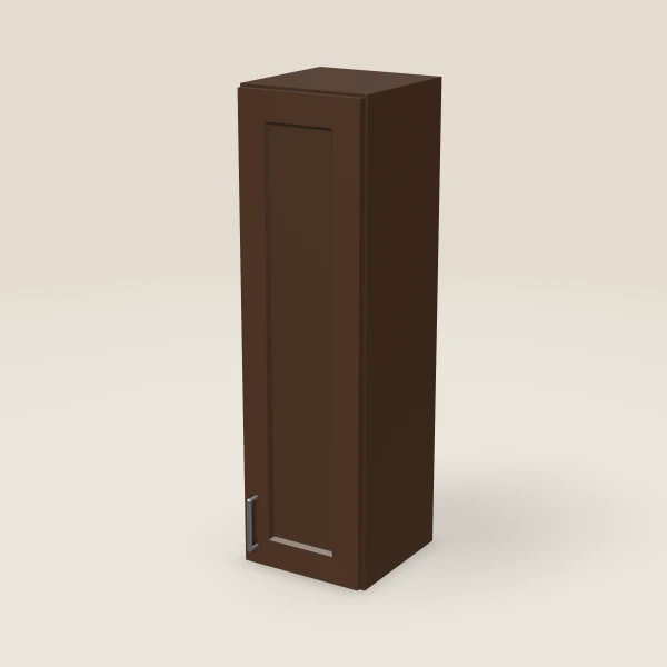 12" Wall Cabinet — 42" High — Espresso Shaker, 3D picture