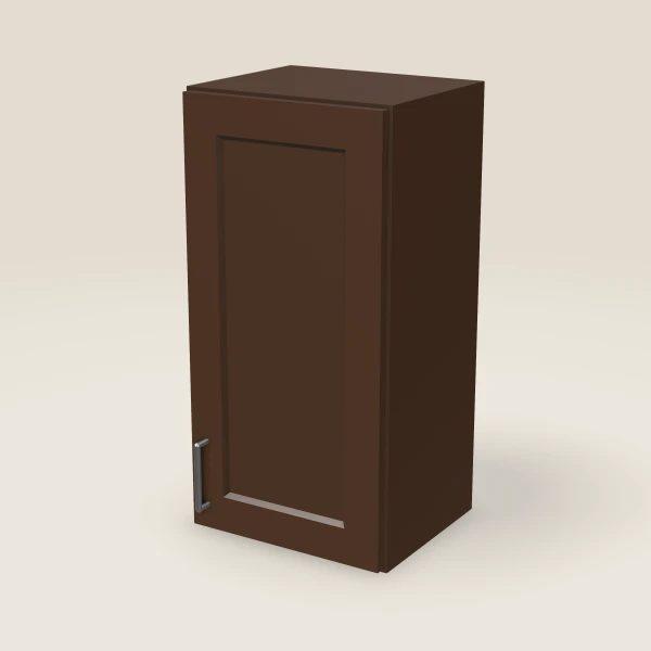15" Wall Cabinet — 30" High — Espresso Shaker, 3D picture