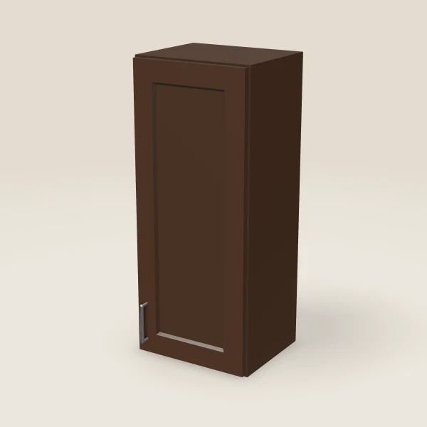15" Wall Cabinet — 36" High — Espresso Shaker, 3D picture