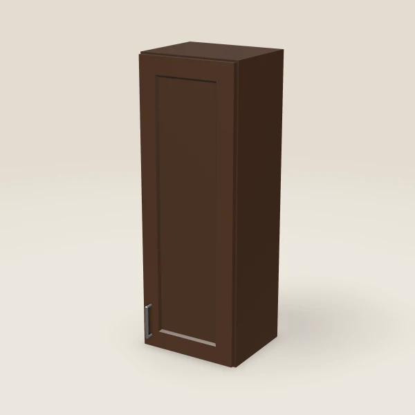 15" Wall Cabinet — 42" High — Espresso Shaker, 3D picture
