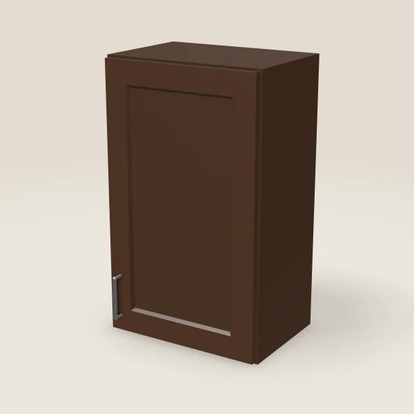 18" Wall Cabinet — 30" High — Espresso Shaker, 3D picture