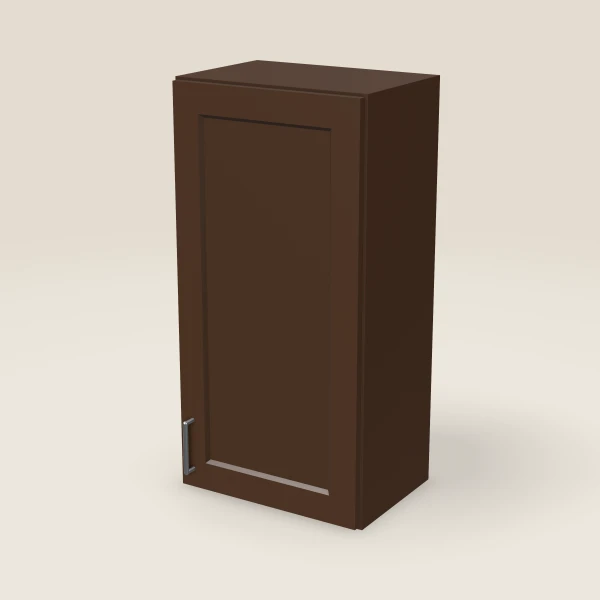 18" Wall Cabinet — 36" High — Espresso Shaker, 3D picture