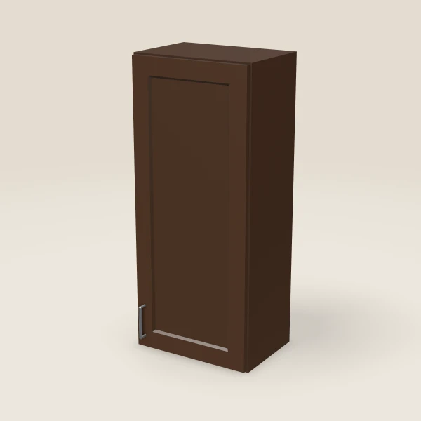 18" Wall Cabinet — 42" High — Espresso Shaker, 3D picture