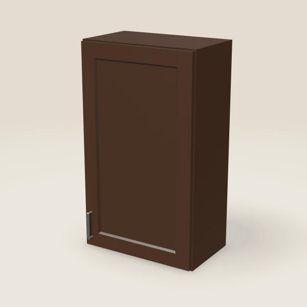 21" Wall Cabinet — 36" High — Espresso Shaker, 3D picture