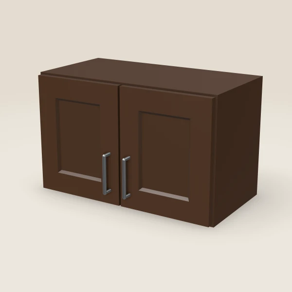 24" Wall Cabinet — 15" High — Espresso Shaker, 3D picture