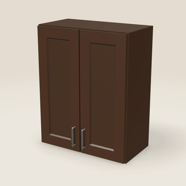 24" Wall Cabinet — 30" High — Espresso Shaker, 3D picture