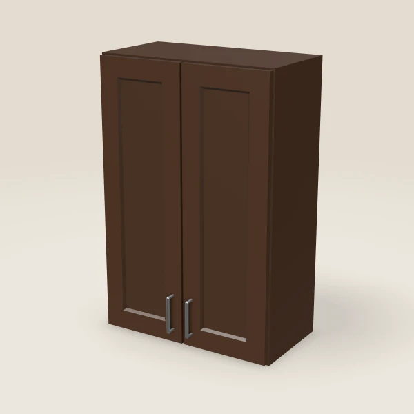 24" Wall Cabinet — 36" High — Espresso Shaker, 3D picture