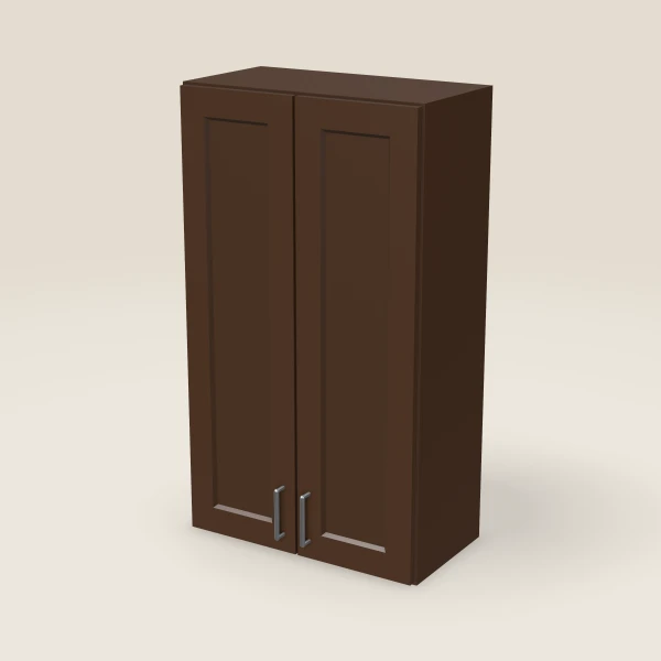 24" Wall Cabinet — 42" High — Espresso Shaker, 3D picture
