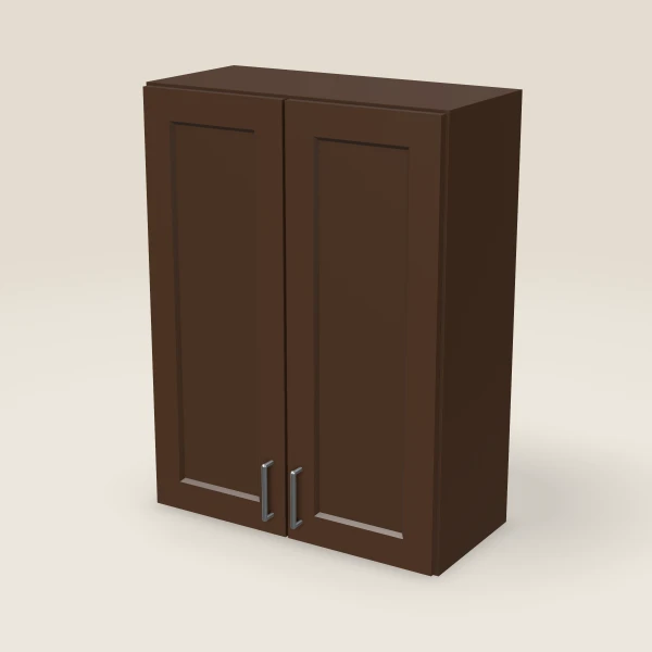 27" Wall Cabinet — 36" High — Espresso Shaker, 3D picture