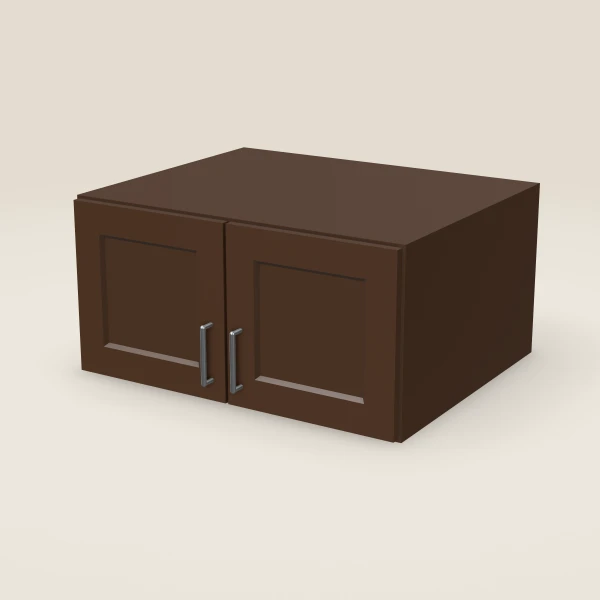 30" Wall Cabinet — 15" High, 24" Deep — Espresso Shaker, 3D picture
