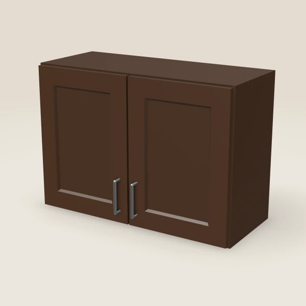 30" Wall Cabinet — 21" High — Espresso Shaker, 3D picture