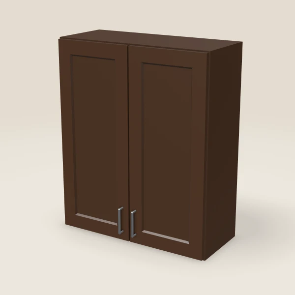 30" Wall Cabinet — 36" High — Espresso Shaker, 3D picture