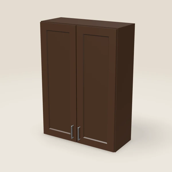 30" Wall Cabinet — 42" High — Espresso Shaker, 3D picture