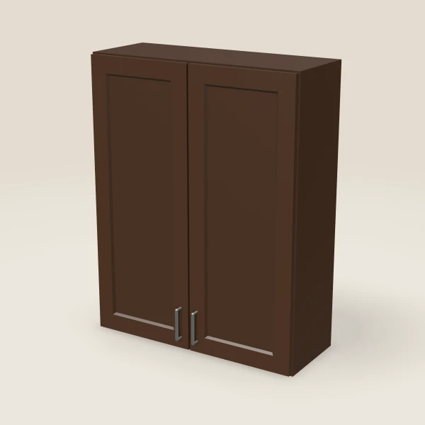 33" Wall Cabinet — 42" High — Espresso Shaker, 3D picture