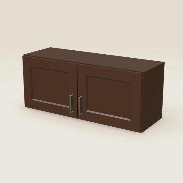 Gabinete de pared de 36" — 15" de alto — Espresso Shaker, imagen en 3D