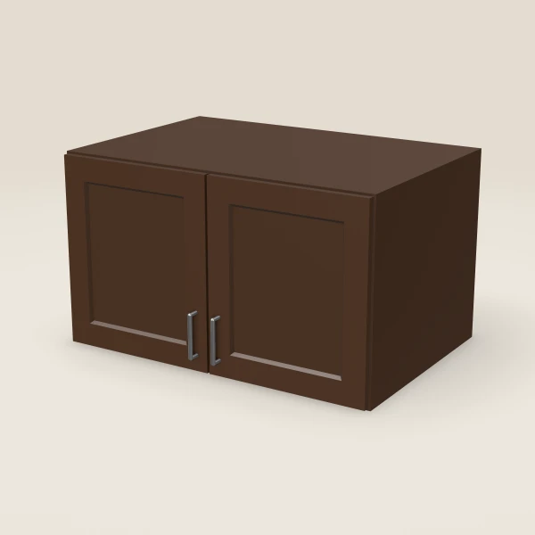 36" Wall Cabinet — 21" High, 24" Deep — Espresso Shaker, 3D picture