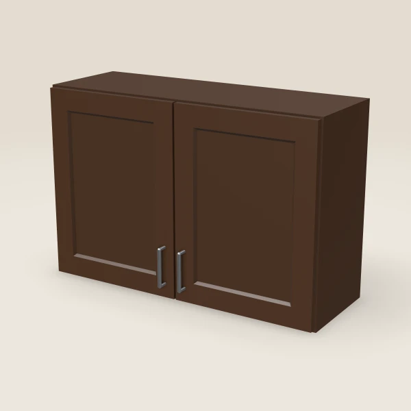 Gabinete de pared de 36" — 24" de alto — Espresso Shaker, imagen en 3D