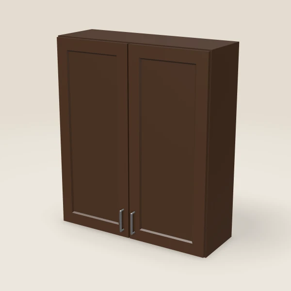 36" Wall Cabinet — 42" High — Espresso Shaker, 3D picture