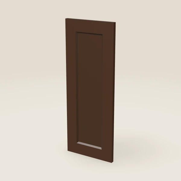 Panel lateral decorativo de pared — 30" de alto — Espresso Shaker, imagen en 3D