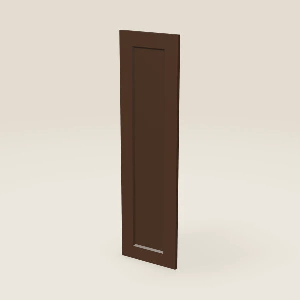 Panel lateral decorativo de pared — 42" de alto — Espresso Shaker, imagen en 3D