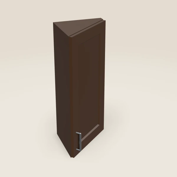 12" Wall End Angle — 30" High — Espresso Shaker, 3D picture