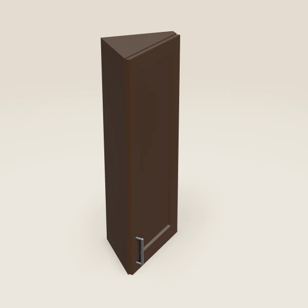12" Wall End Angle — 36" High — Espresso Shaker, 3D picture