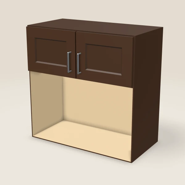 30" Microwave Wall Cabinet — 30" High — Espresso Shaker, 3D picture