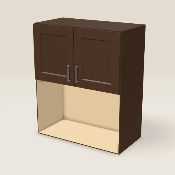 30" Microwave Wall Cabinet — 36" High — Espresso Shaker, 3D picture