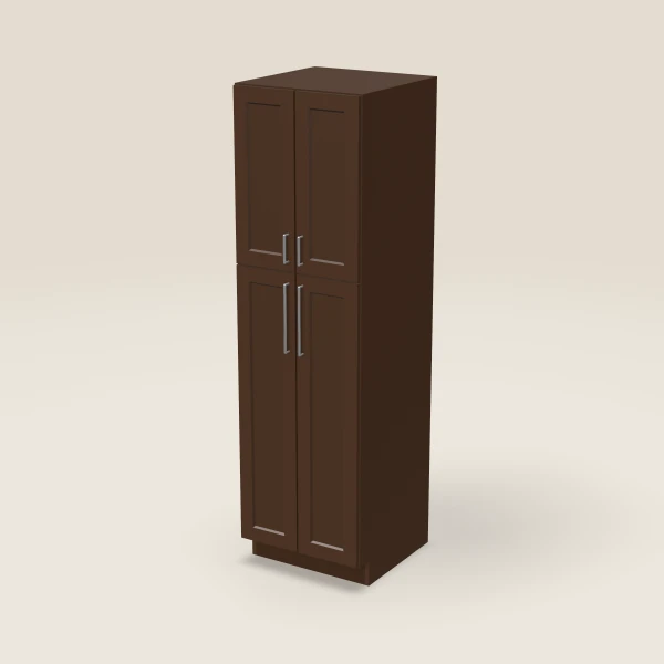 24" Pantry — 84" High — Espresso Shaker, 3D picture